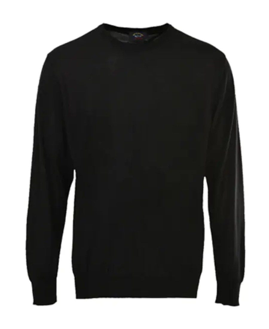 Paul & Shark Round-neck Knitted Jumper In Black