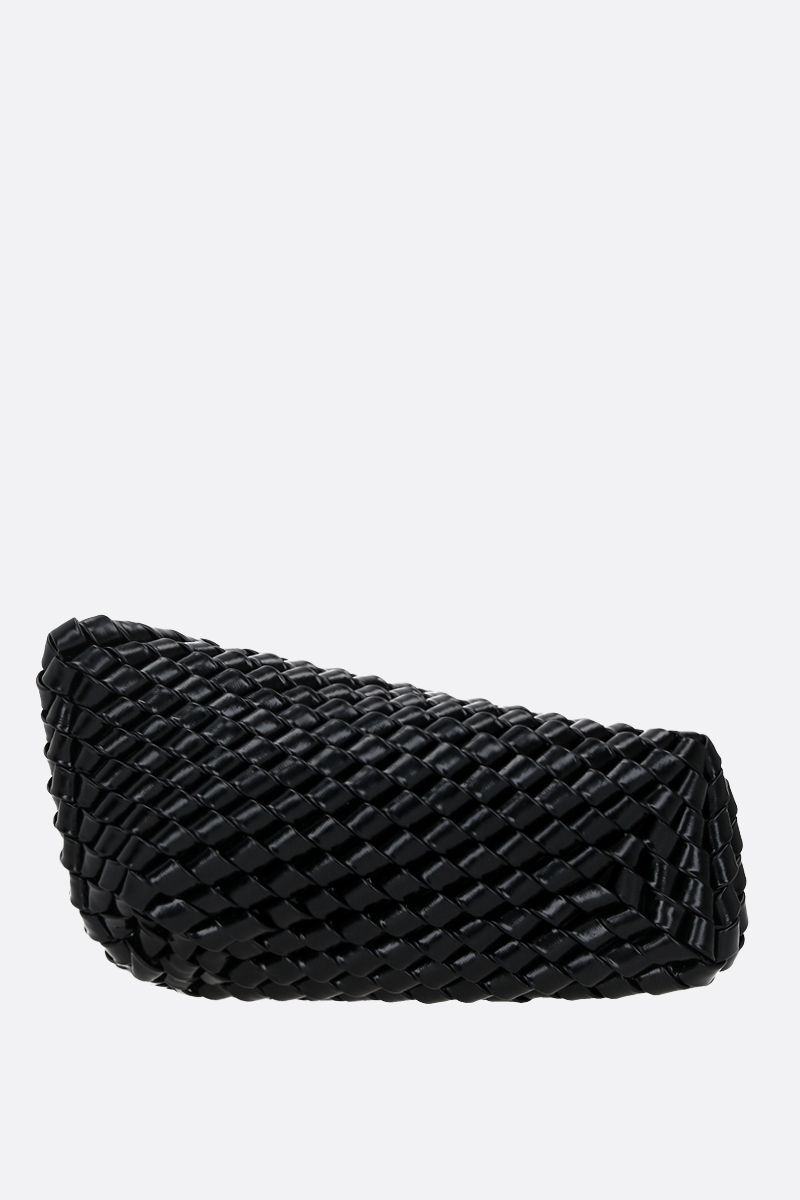 Bottega Veneta Intrecciato Slanted Clutch Bag In Black