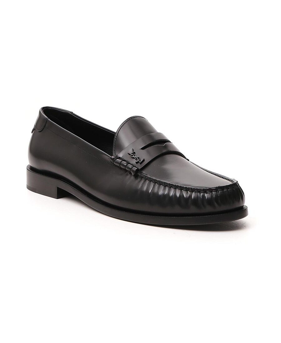 Saint Laurent Monogram Penny Loafers In Black