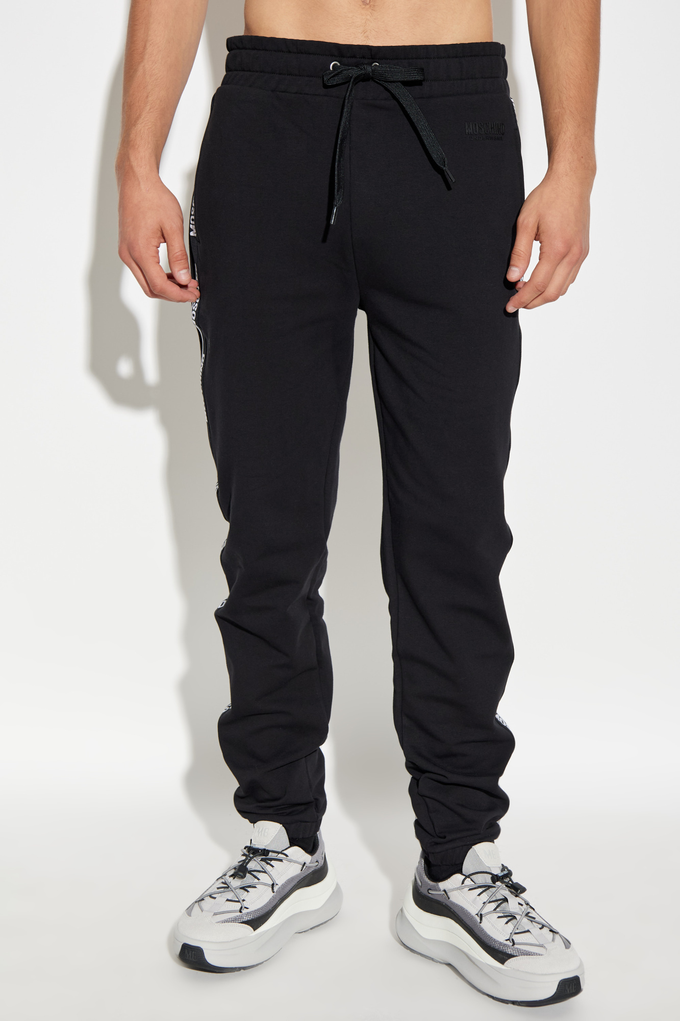 Moschino Elastic Waist Sweatpants In Black