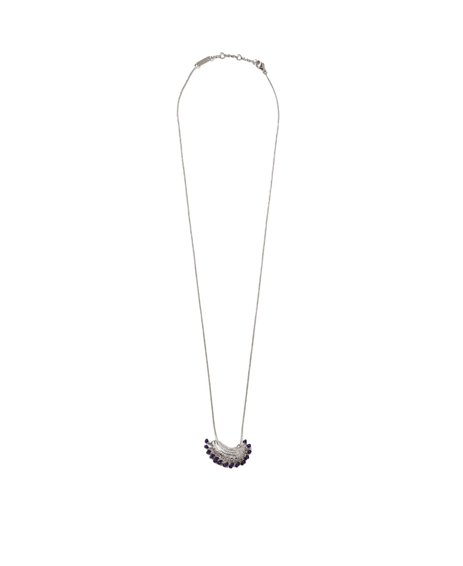 Bottega Veneta Crystal Necklace In Gray