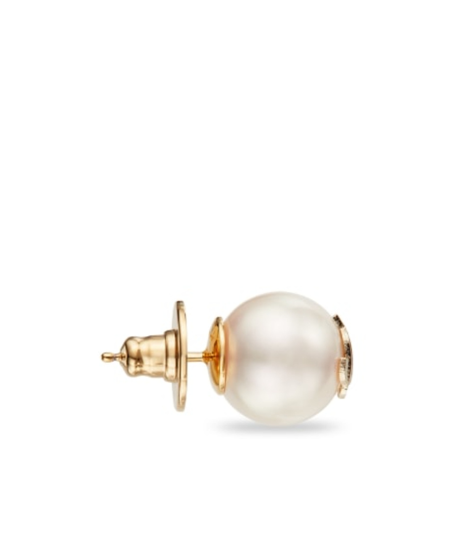 Jimmy Choo Pearl Lobo Earrings Gold-tone Hardware In White