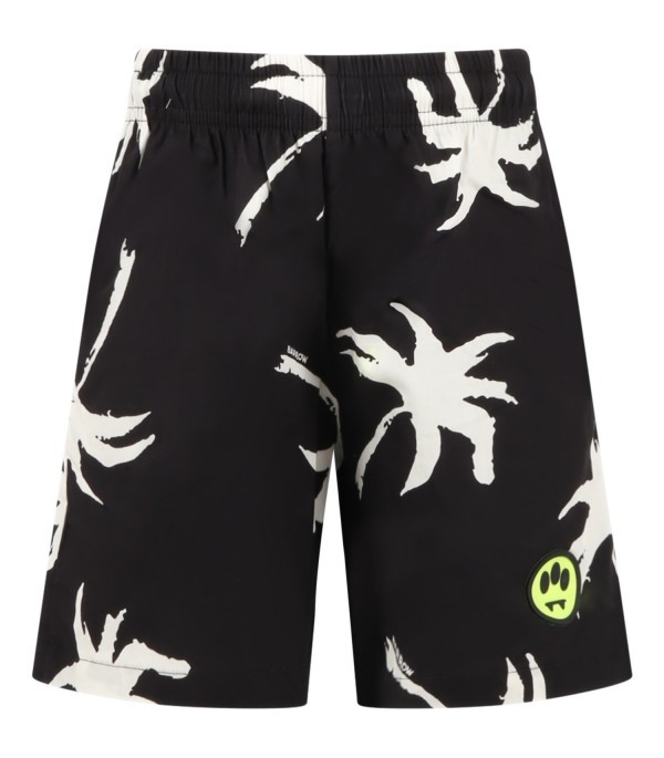 Barrow Graphic-print Elasticated Shorts In Black