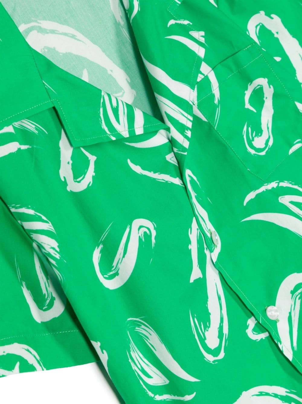 Msgm Logo-print Poplin Shirt In Green