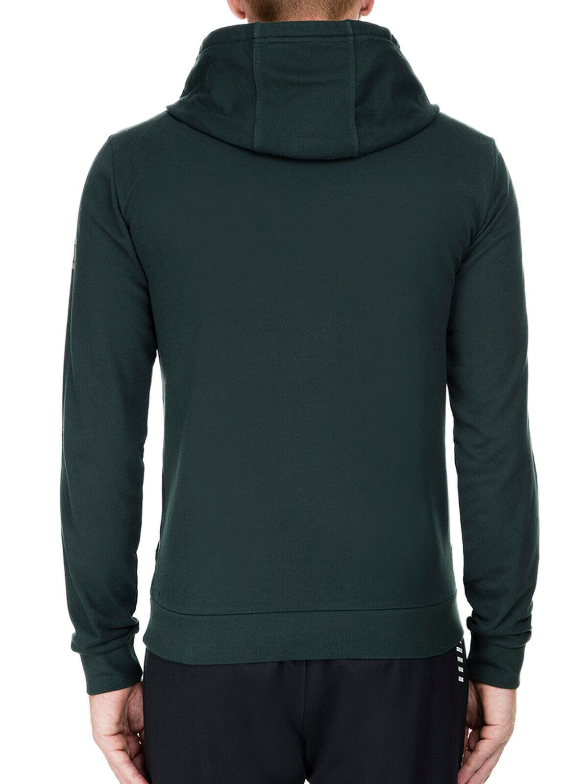 Ea7 Logo Hooded Sweater In Black