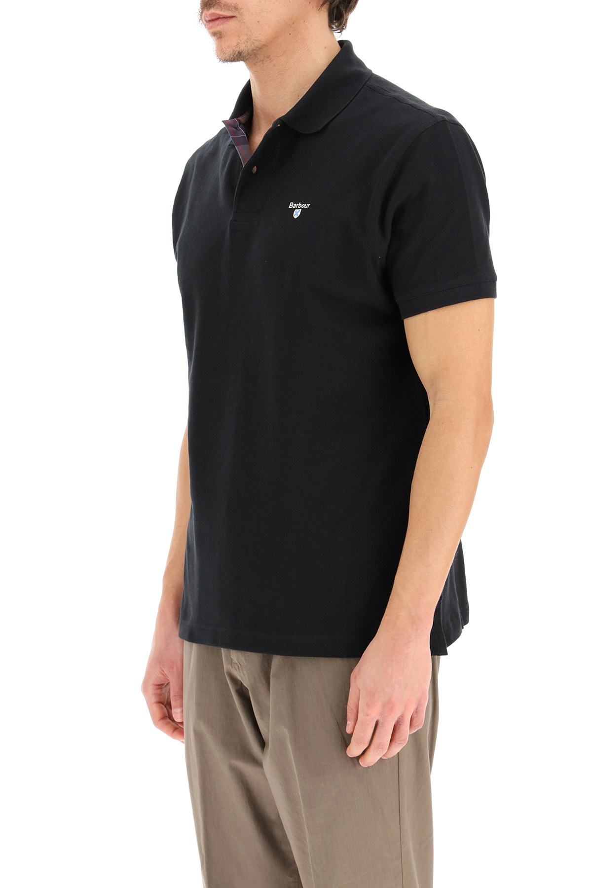BARBOUR BARBOUR PIQUET LOGO EMBROIDERED POLO SHIRT