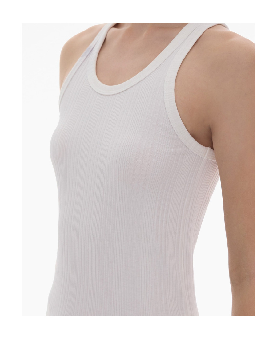 Helmut Lang Tank Top In Beige Cotton In White