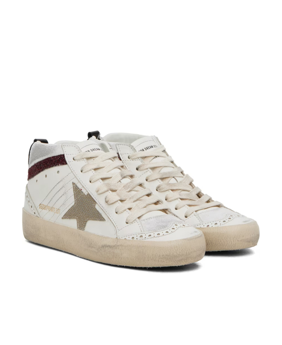 Golden Goose Star Patch Lace-up Sneakers In White