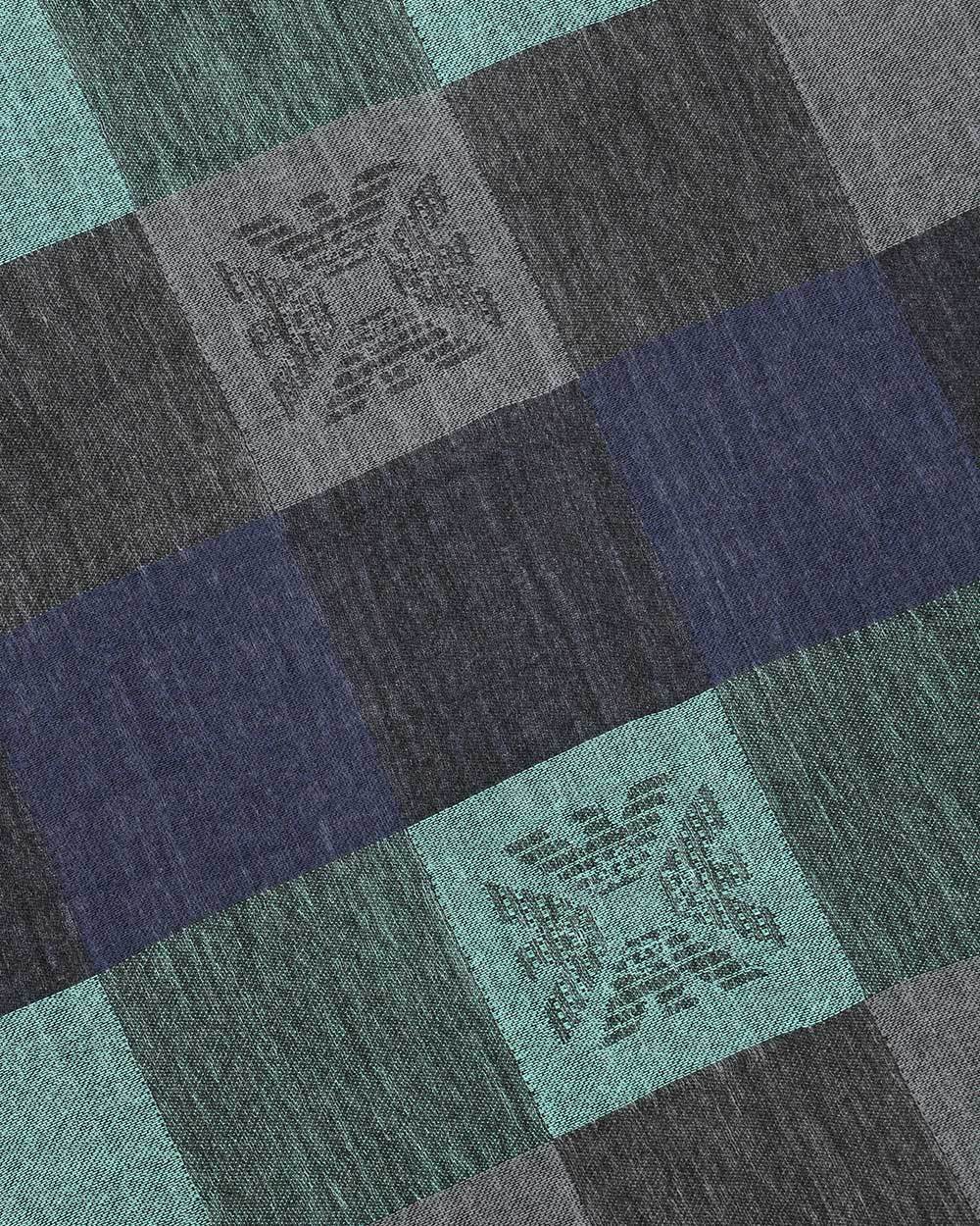 Emporio Armani Logo Checkered Scarf In Black