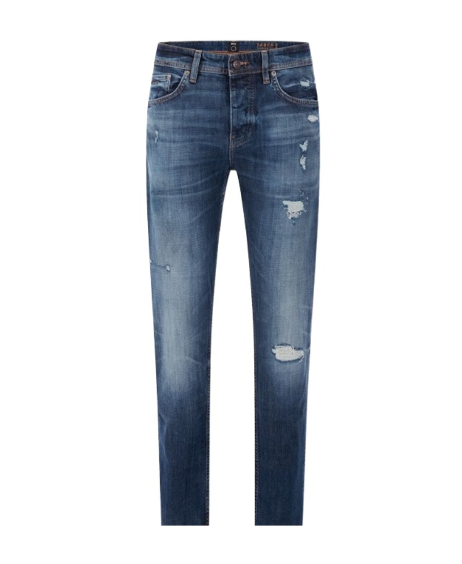 Hugo Boss Imitation Old Hole Denim Trousers In Blue