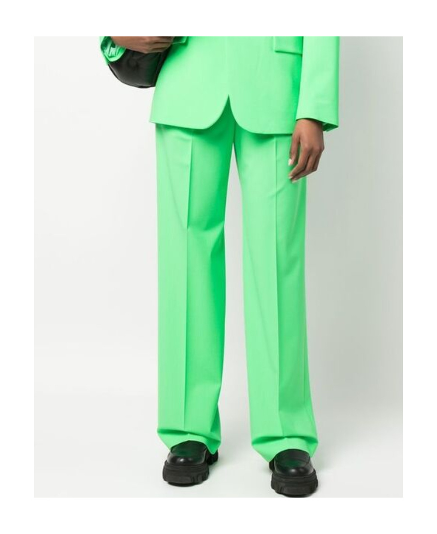 Msgm High-waist Tailored Trousers In Green