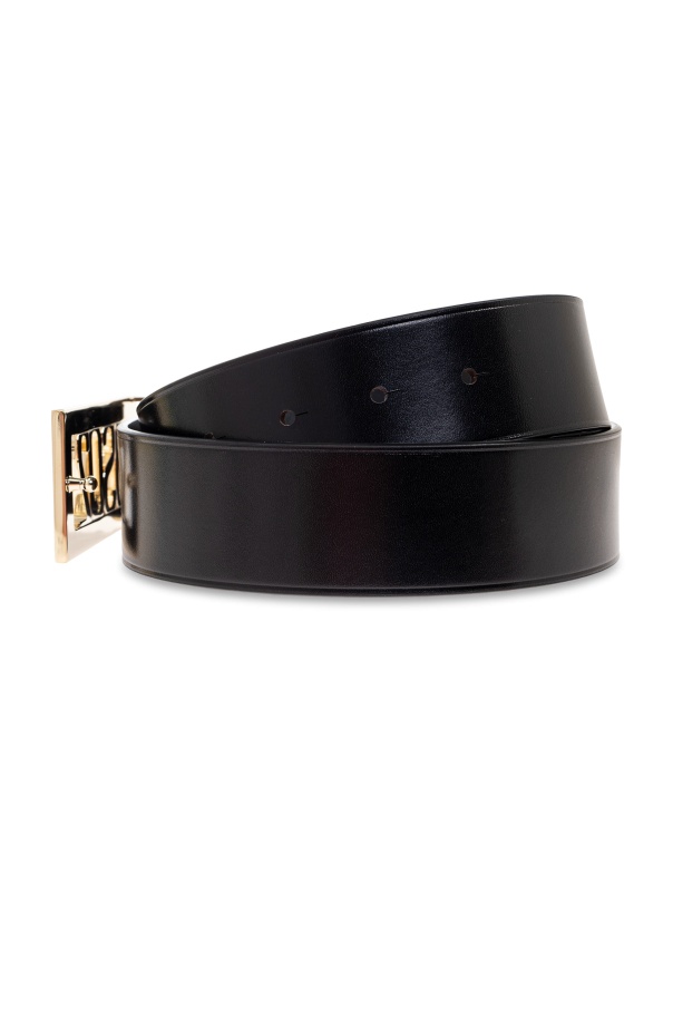 Dsquared2 Logo-detail Leather Belt In Black