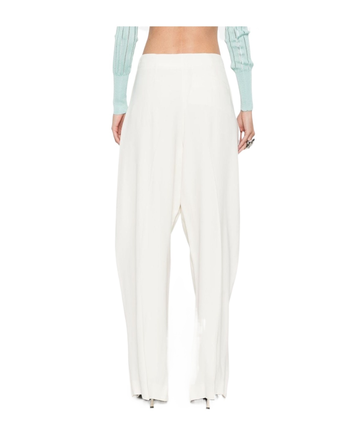 Mugler Pierced Tailored Trousers In White