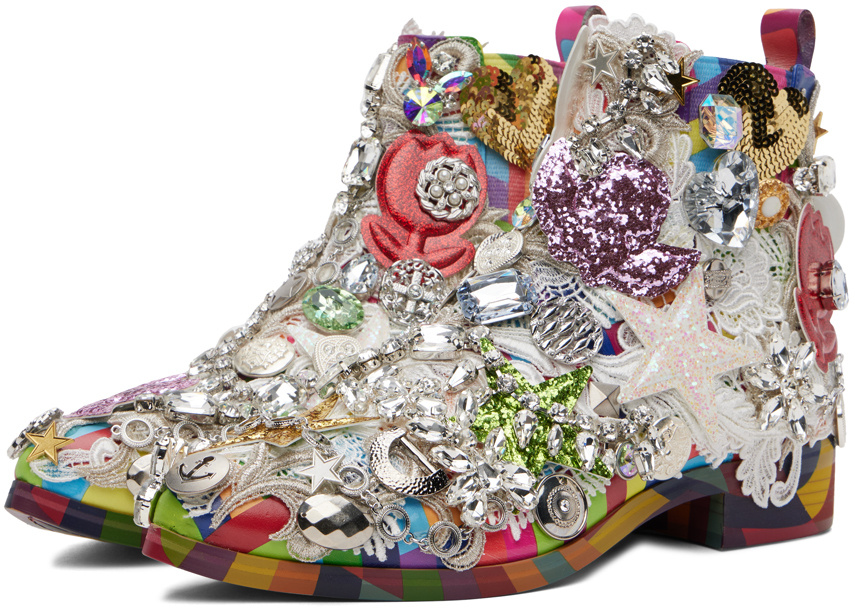 COMME DES GARÇONS PATTERNED ANKLE BOOTS