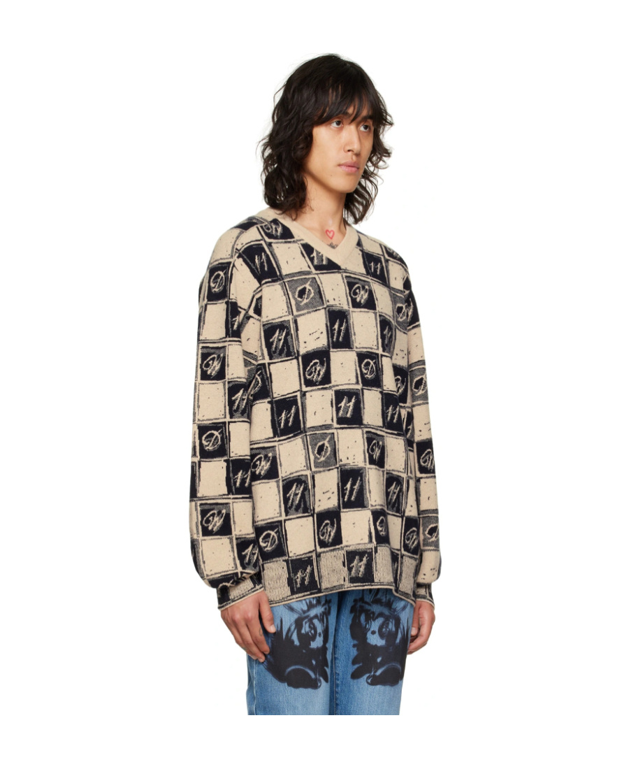 We11 Done Logo Sweater In Nude