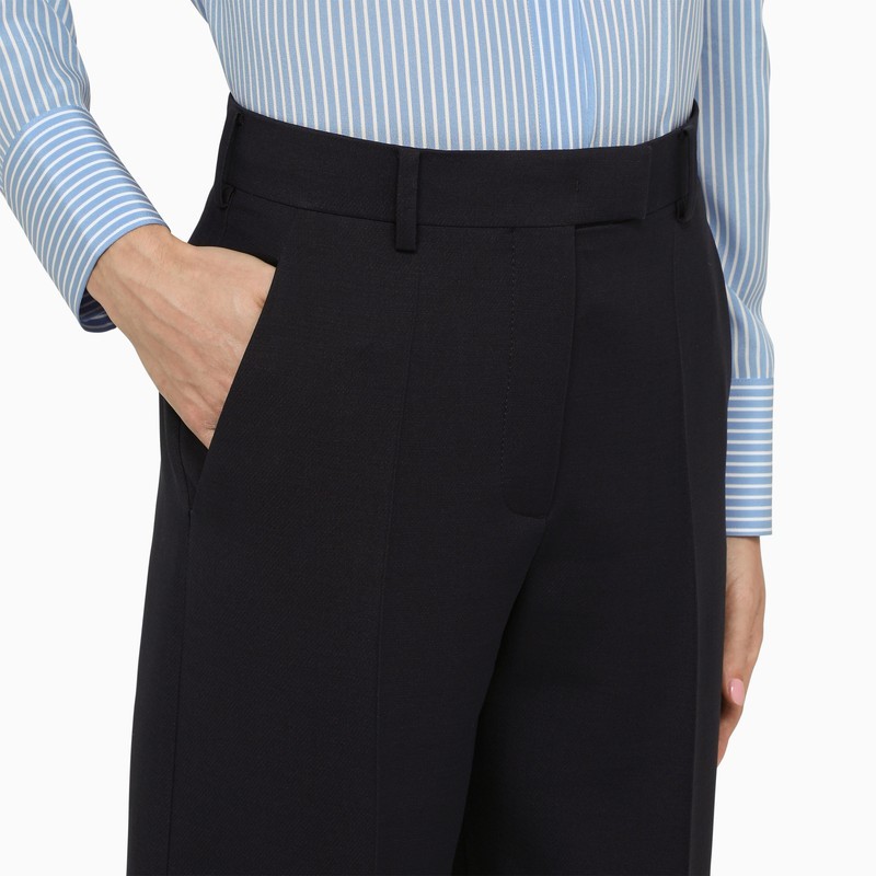 Valentino Crepe Couture Tailored Trousers In Black