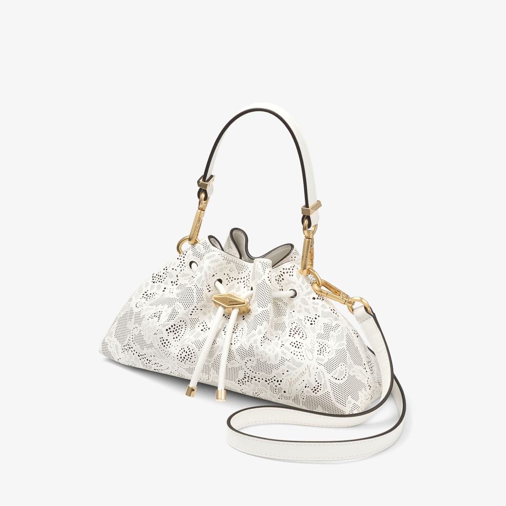 Jimmy Choo Small Cinch Perforated-lace Drawstring Shoulder Bag