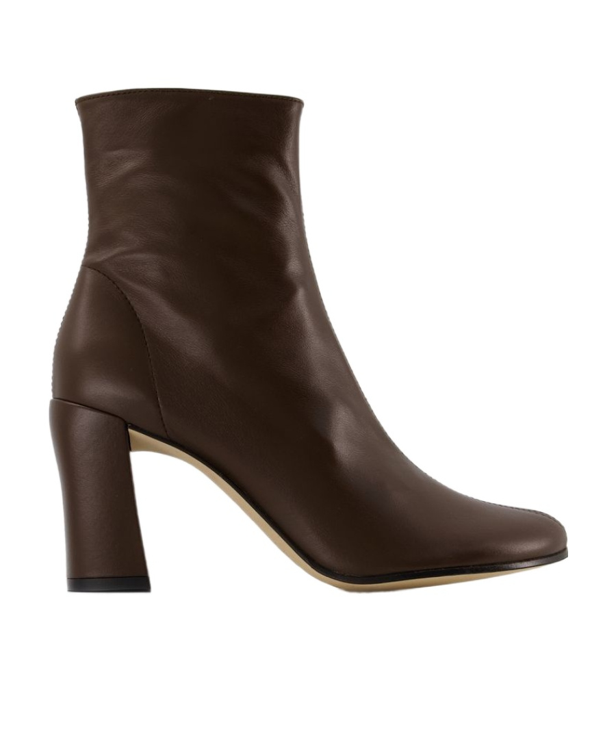 Shop By Far Vlada 80mm Leather Ankle Boots In Black