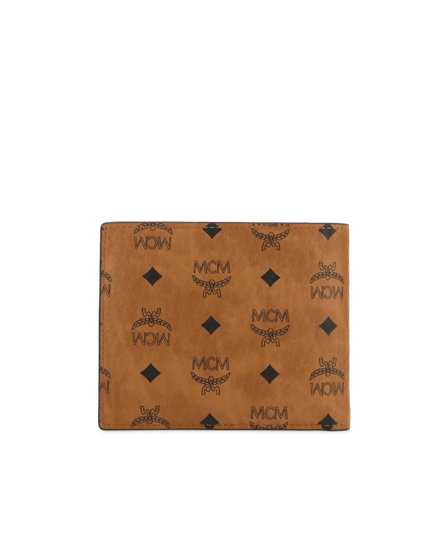 Mcm Small Monogram-print Bi-fold Wallet In Brown