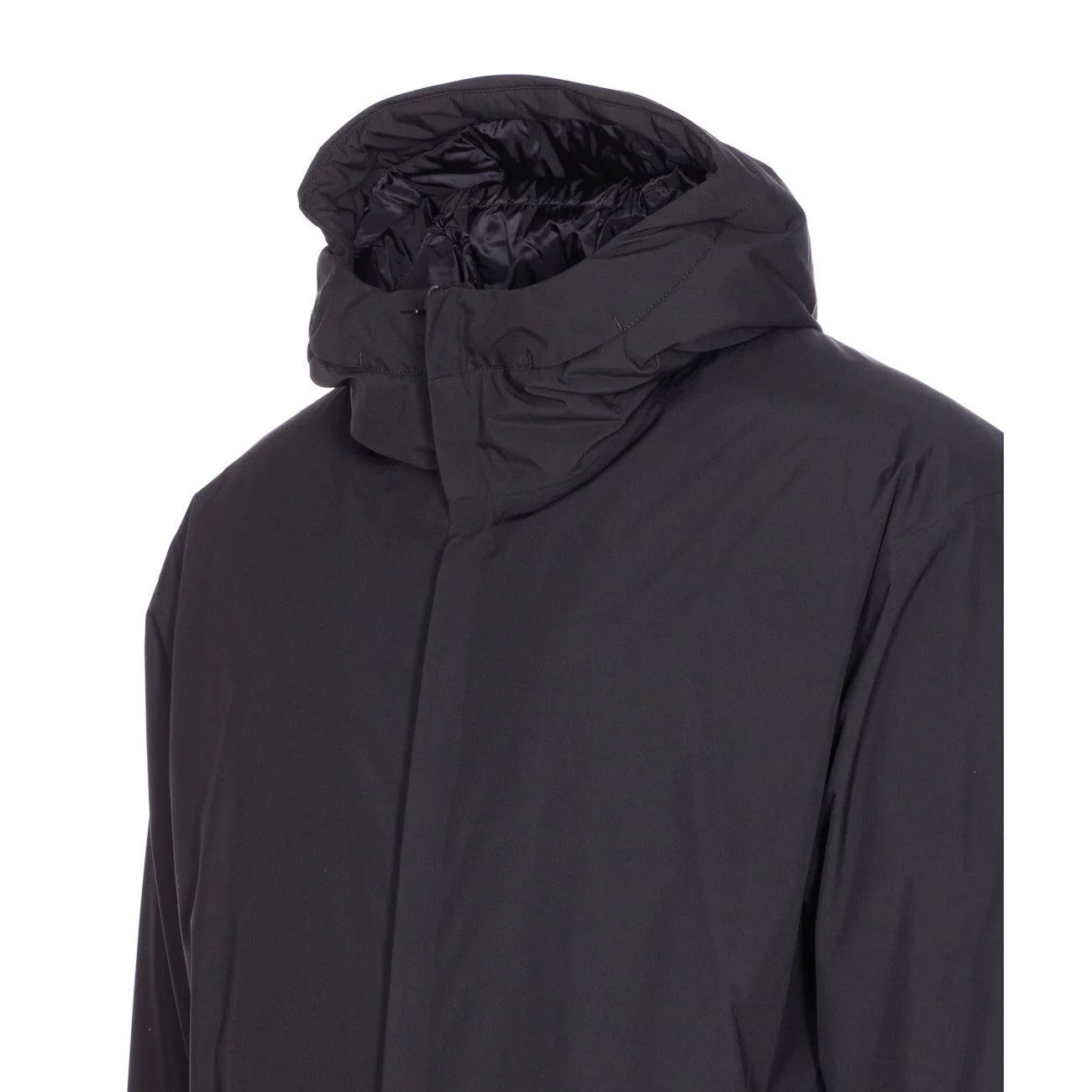 Herno Lightweight Hooded Down Jacket Pockets In Black