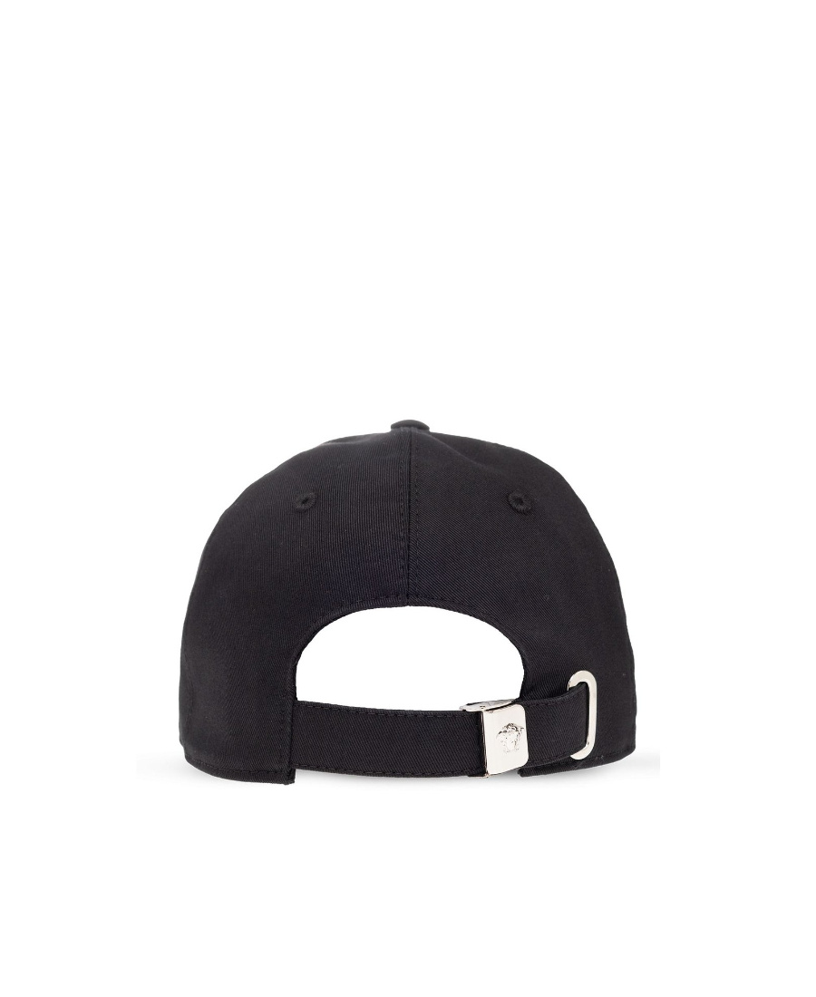 Versace Black Embroidered Cap In Black