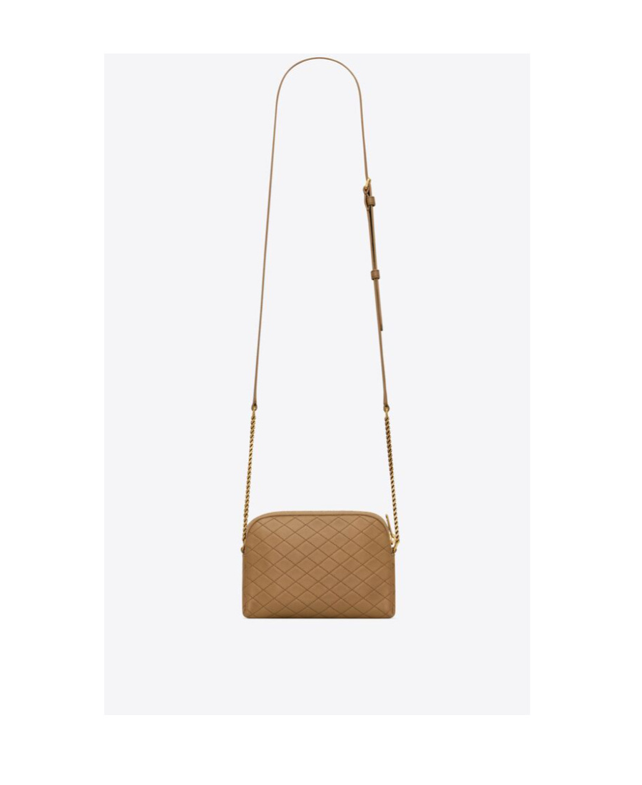 Saint Laurent Zipped Chain Pouch In Brown