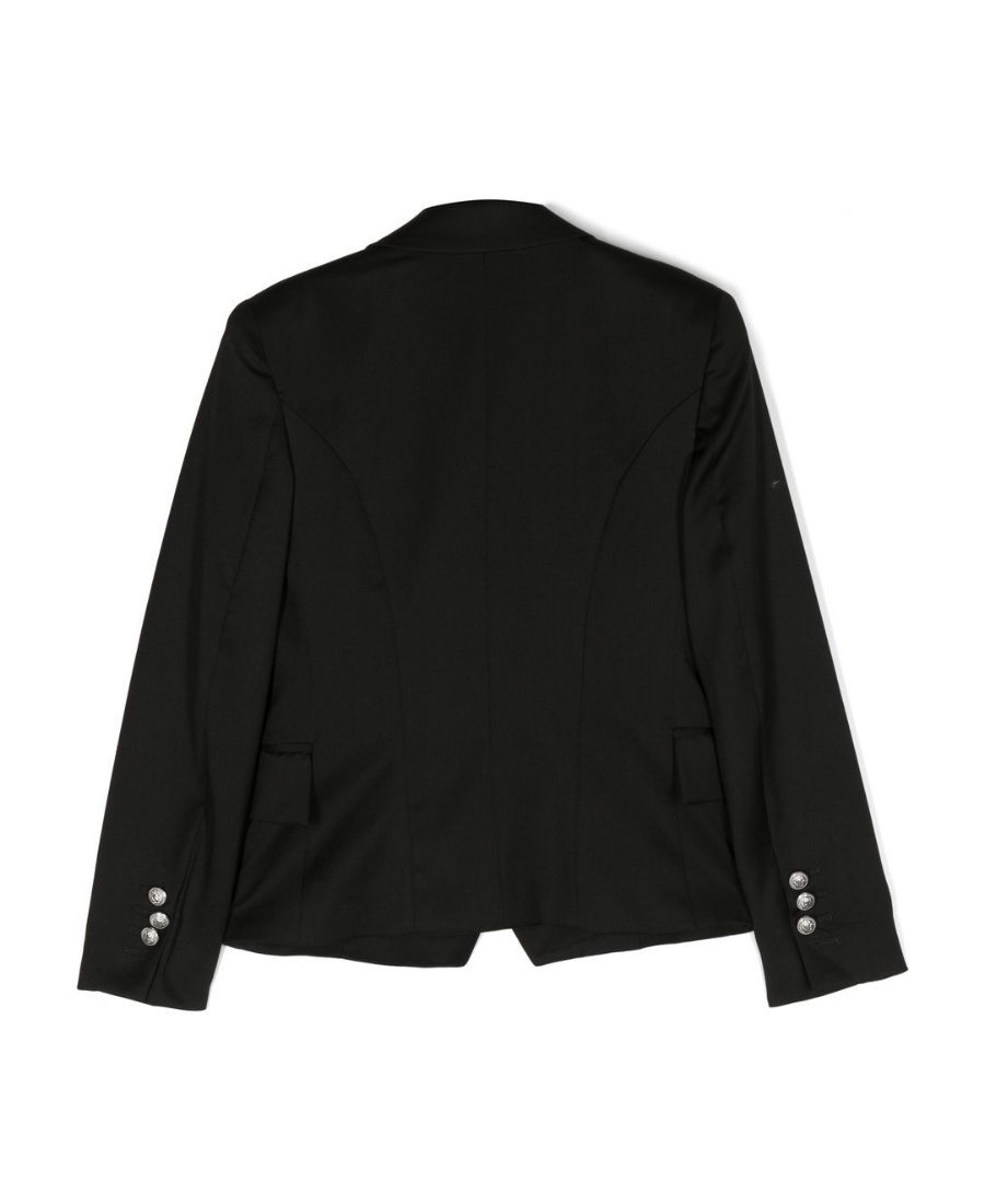 Balmain Virgin Wool Double-breasted Blazer In Black