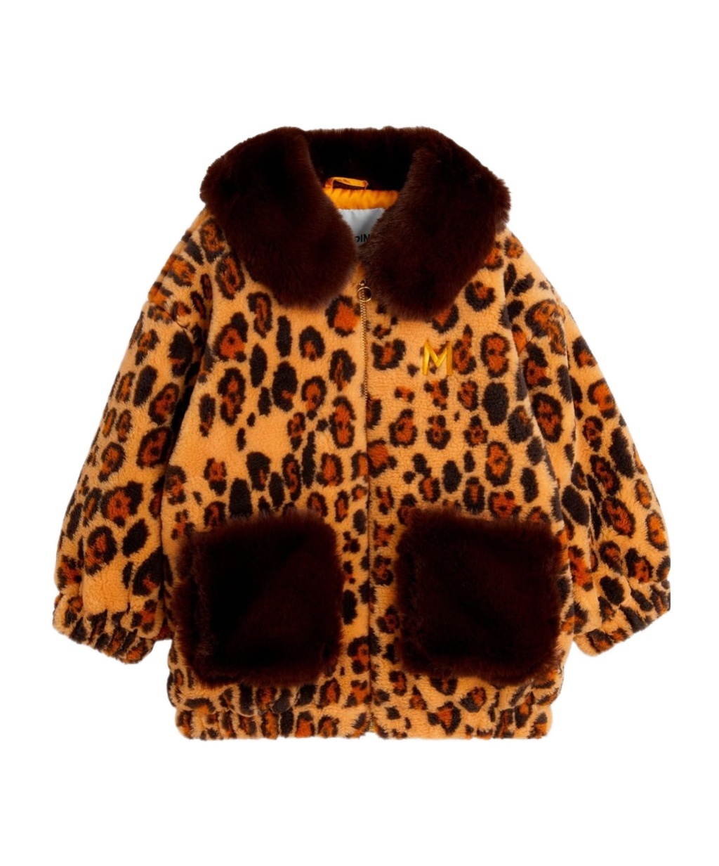 Shop Mini Rodini Leopard-print Jacket In Brown
