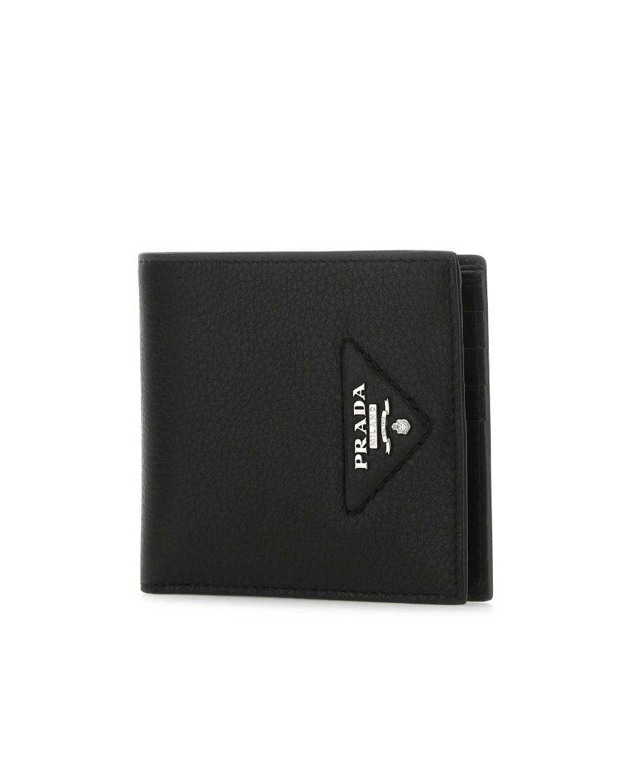 Prada Leather Wallet In Black