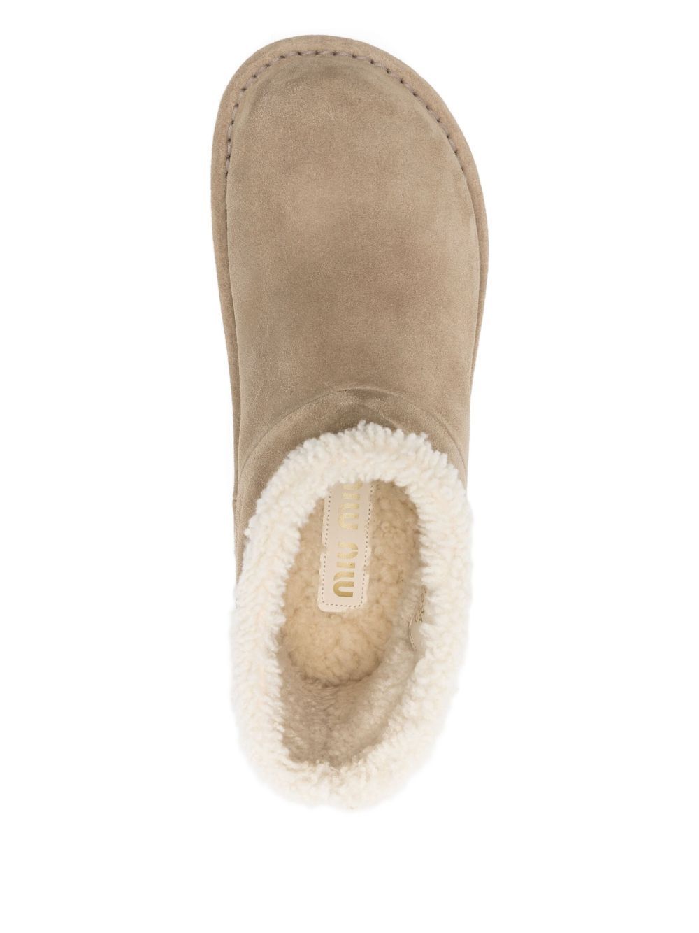 Miu Miu Round-toed Ankle Boots In Brown
