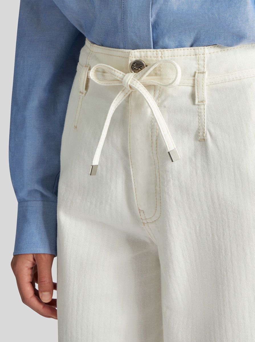 Etro Wide-leg Denim Jeans With High Waist In White