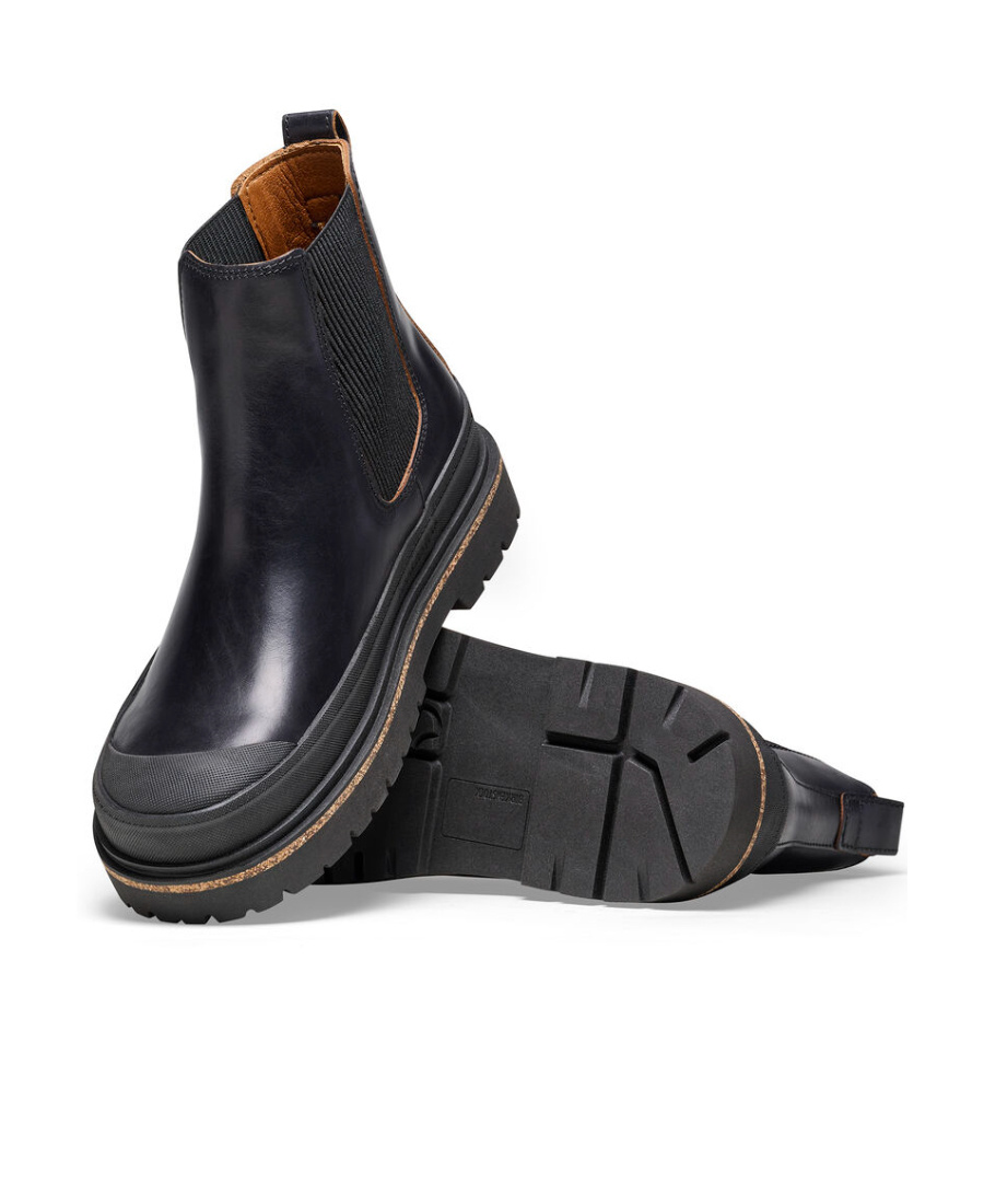 Shop Birkenstock Prescott Leather Chelsea Boots In Black