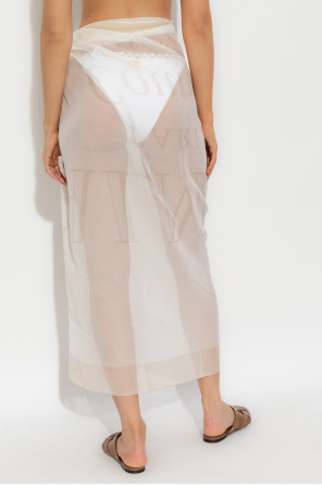 Balmain Logo-print Sarong In Neutral