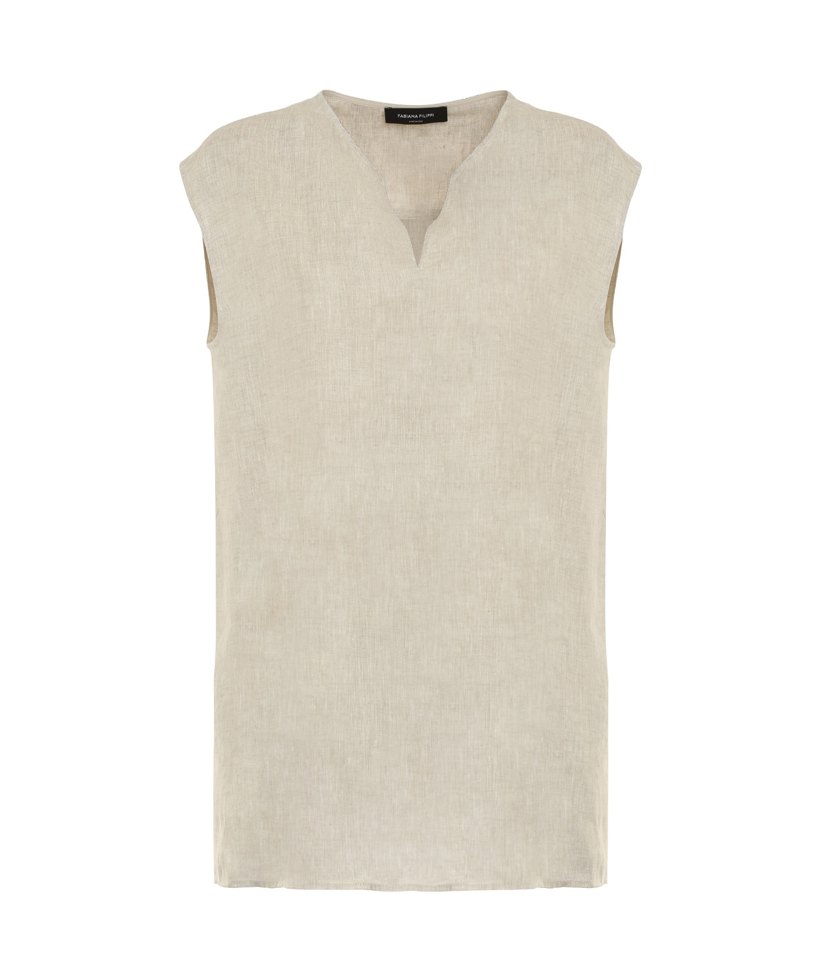 Fabiana Filippi Linen Top In Nude