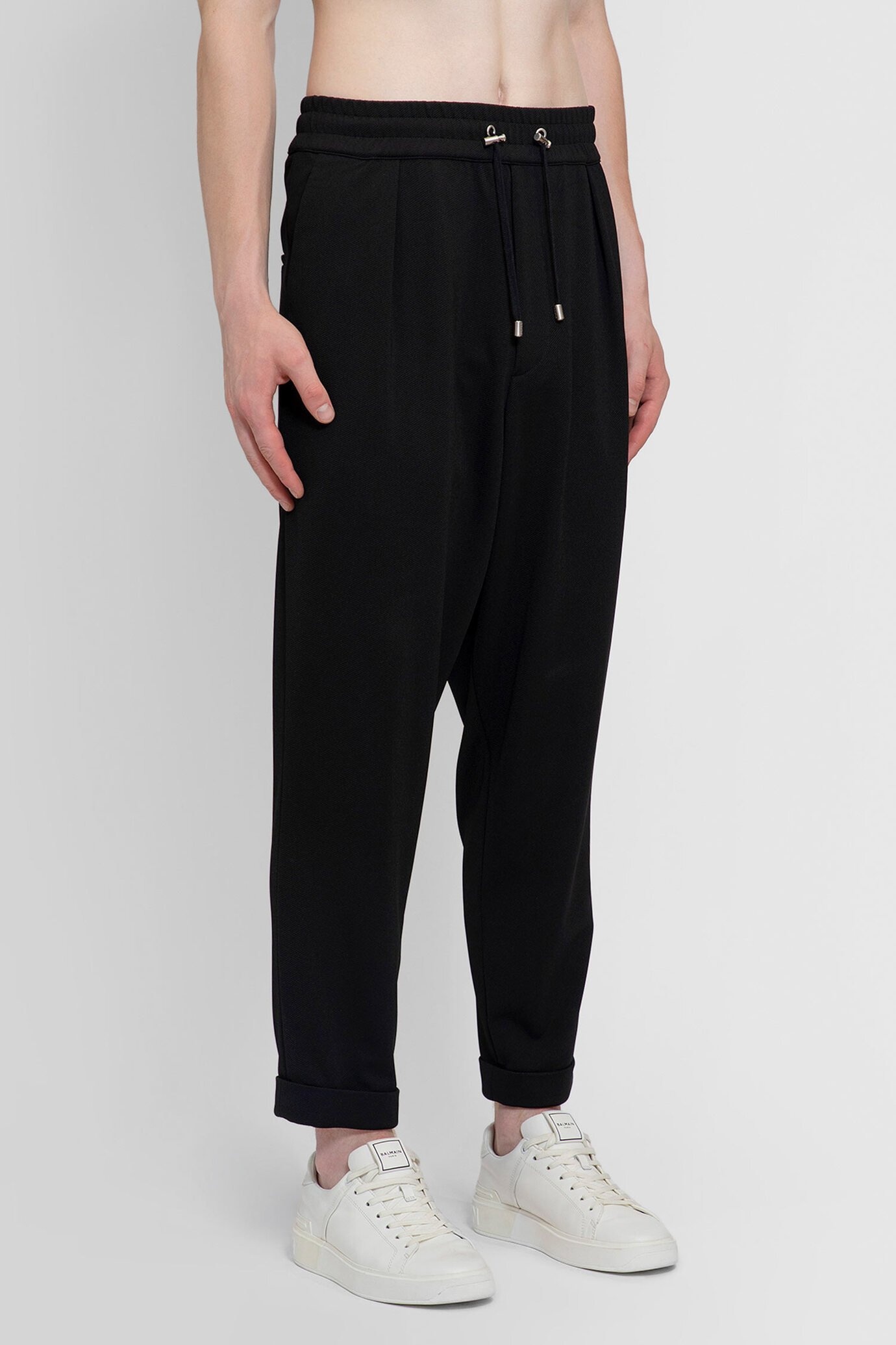 Balmain Drawstring Tapered Track Pants In Black