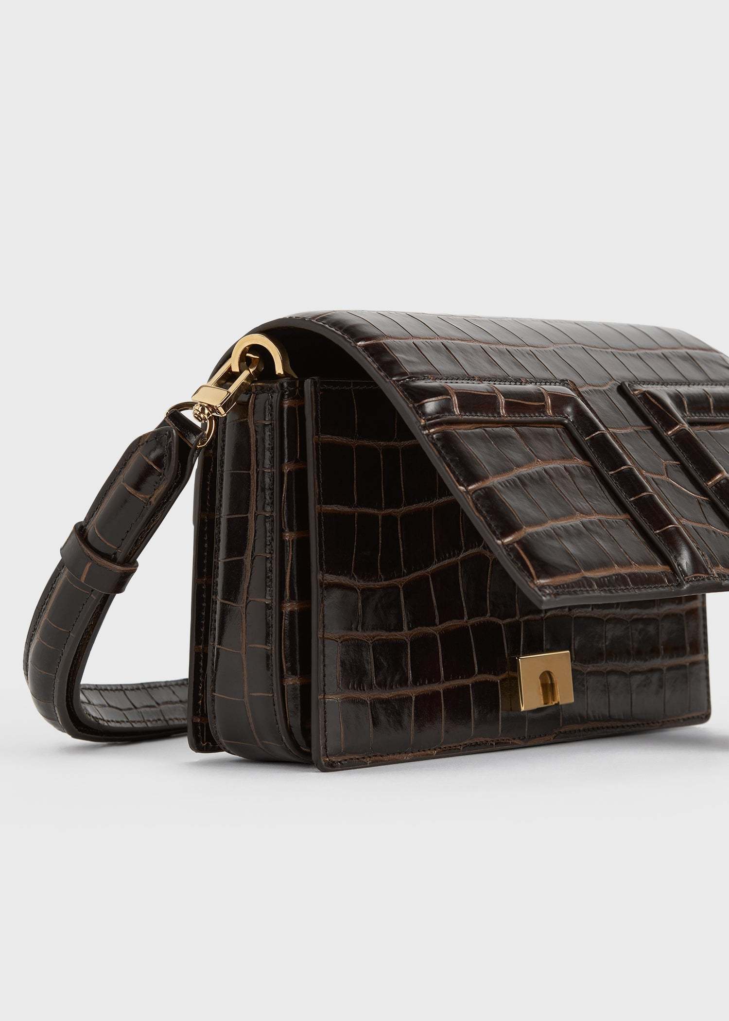 Totême Mini T-flap Embossed Handbag In Black