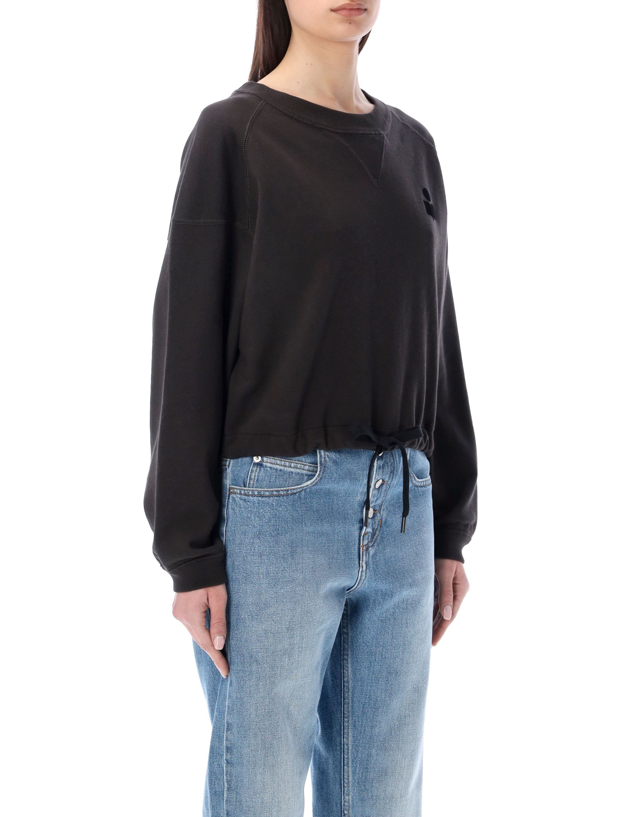 Isabel Marant Étoile Marant Etoile Margo Logo Cotton Crewneck Sweatshirt In Black