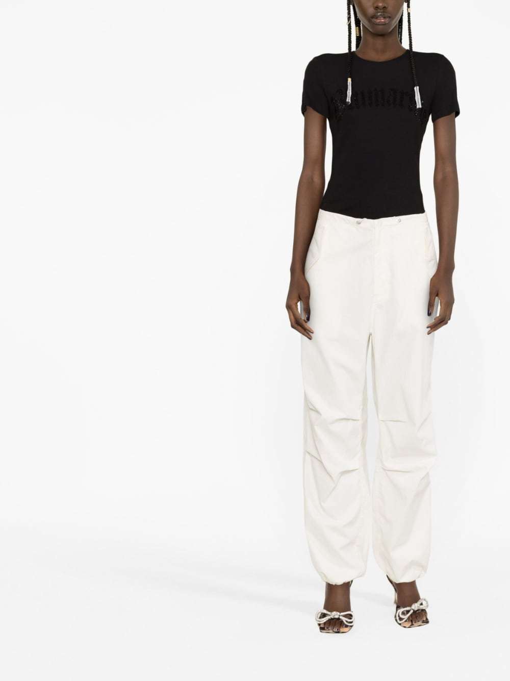 Blumarine Logo-print Cotton T-shirt In Black