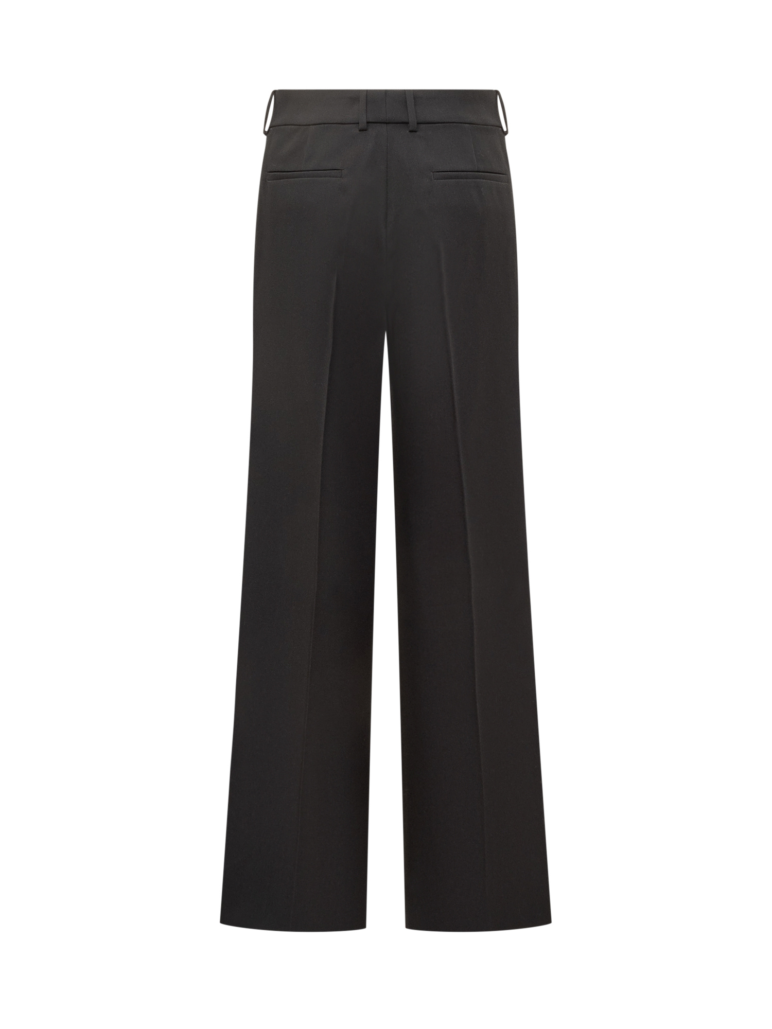 Off-white Pleat Detailed Straight Leg Pants In Black