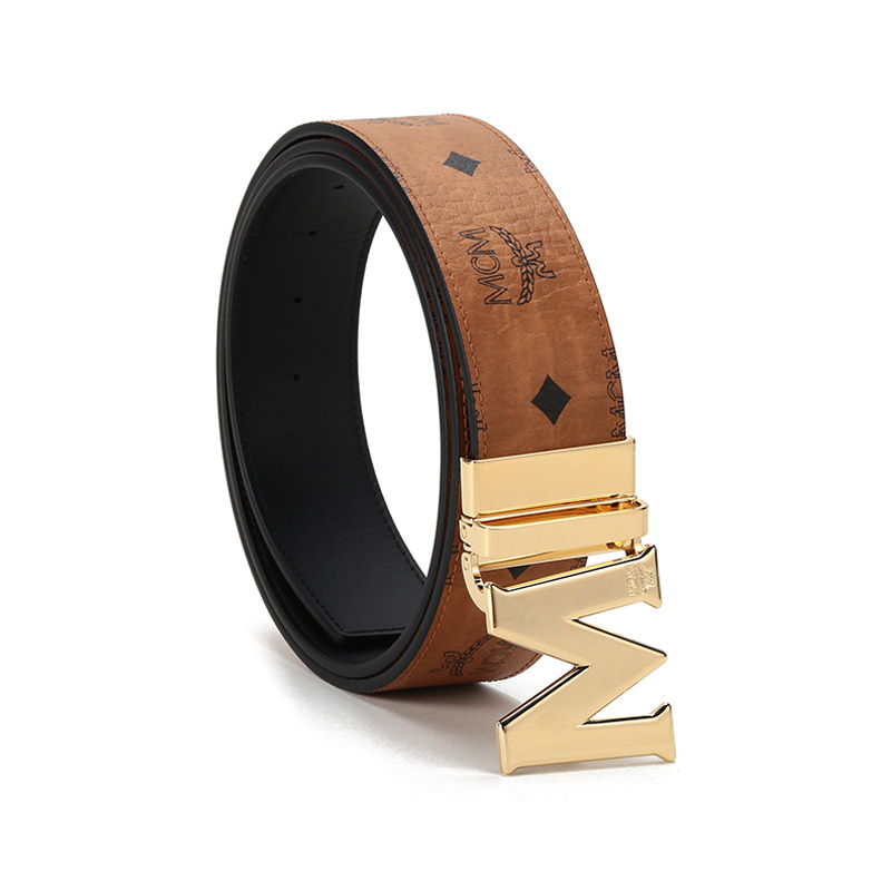 Mcm Claus M Reversible Belt In Visetos In Brown