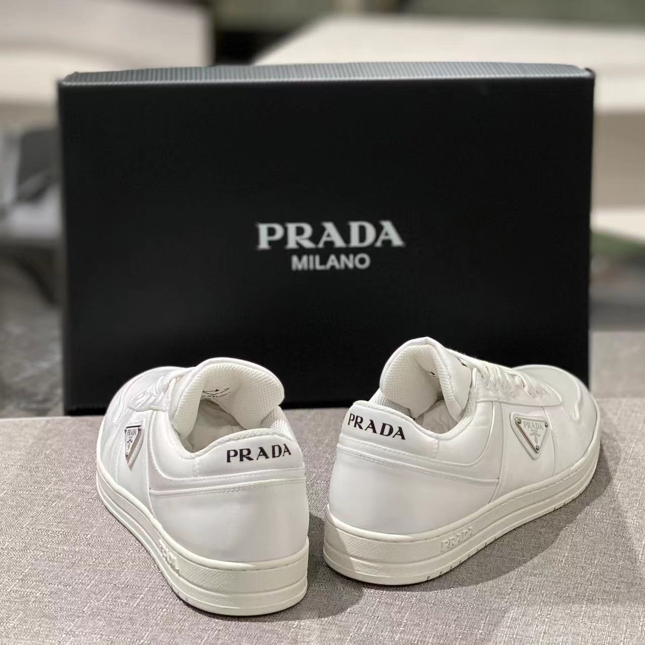 Prada Sneakers In Re-nylon Bianco Uomo In White