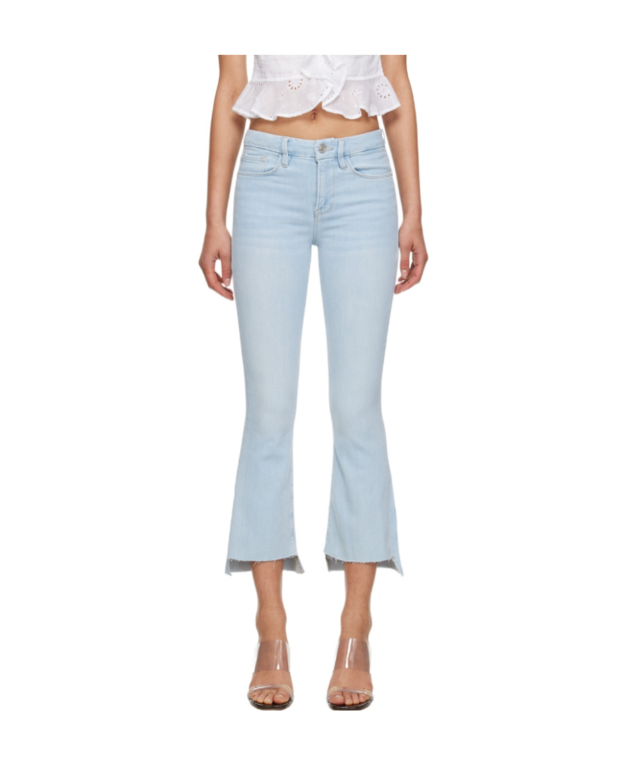 Frame Faded Cat Moustache Pleated Jeans In Multicolor
