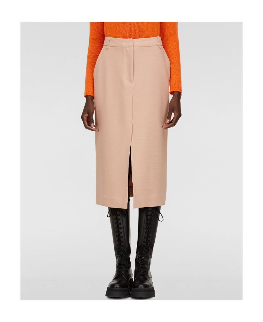 Shop Fabiana Filippi Macramé Midi Skirt In Nude