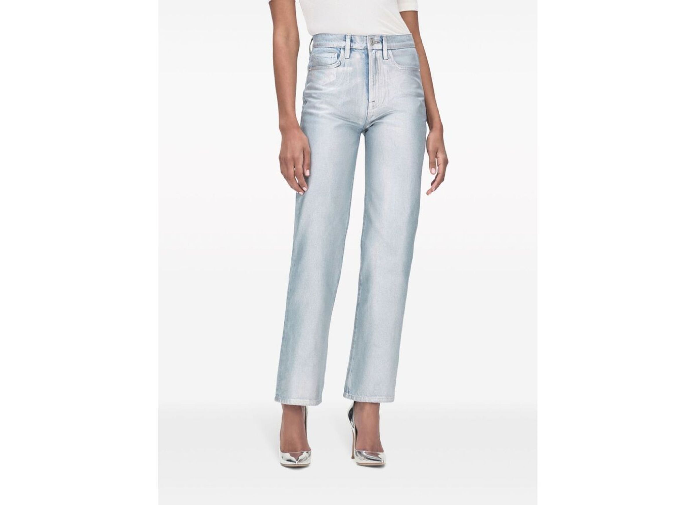 Frame Le Jane Crop High Rise Jeans In White