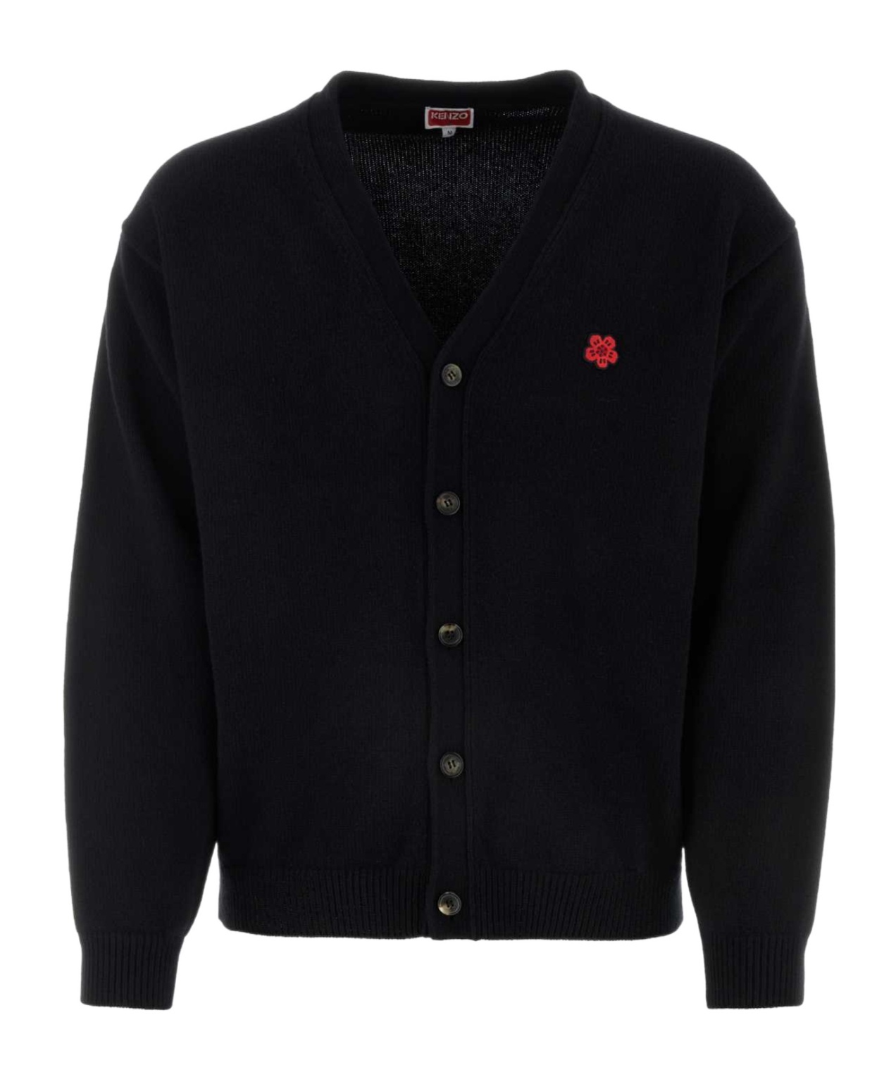 Kenzo V-neckline Cuffs And Hem In Ribbing In Black