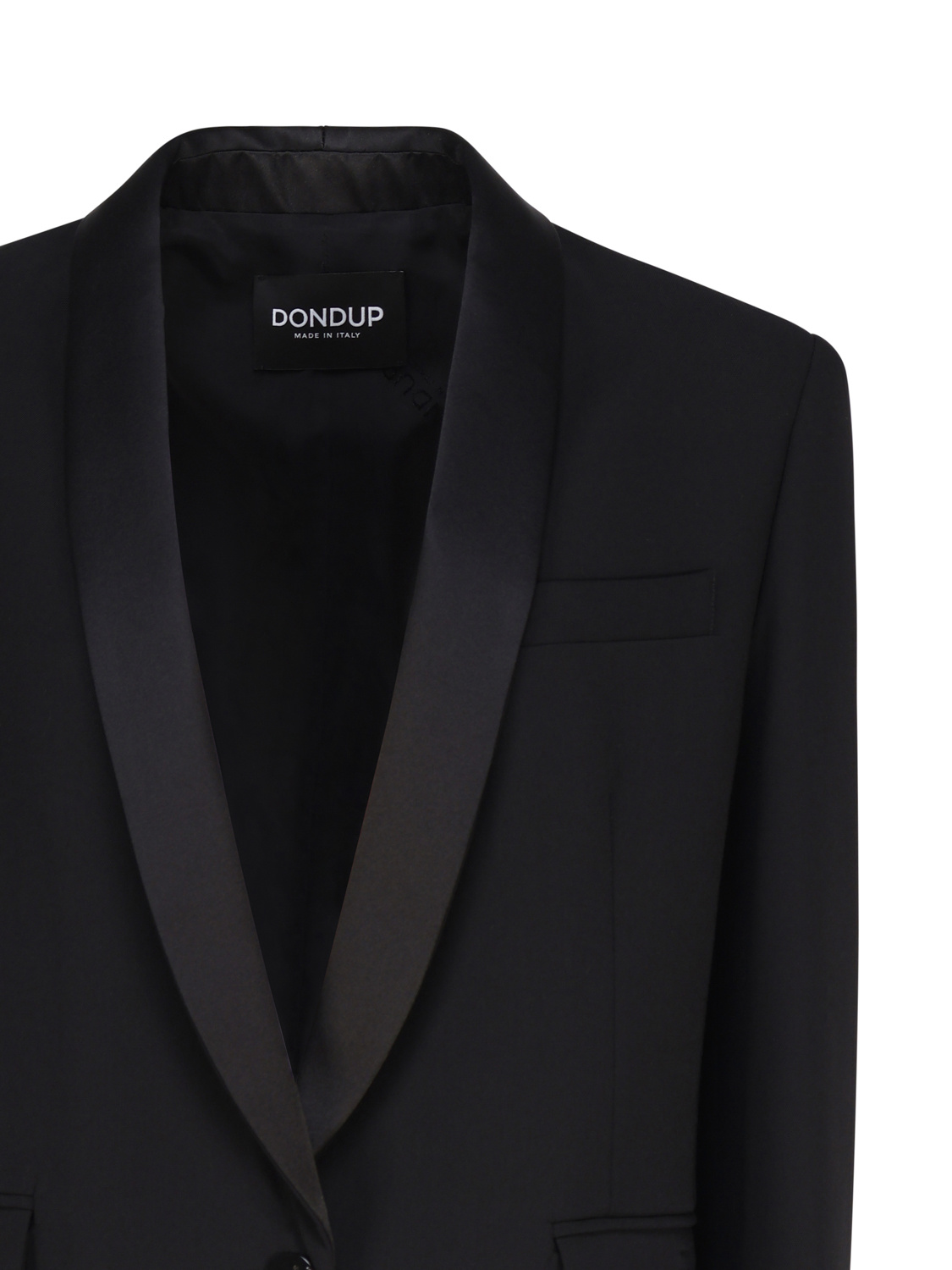 Dondup Single-breast Virgin Wool-blend Jacket In Black