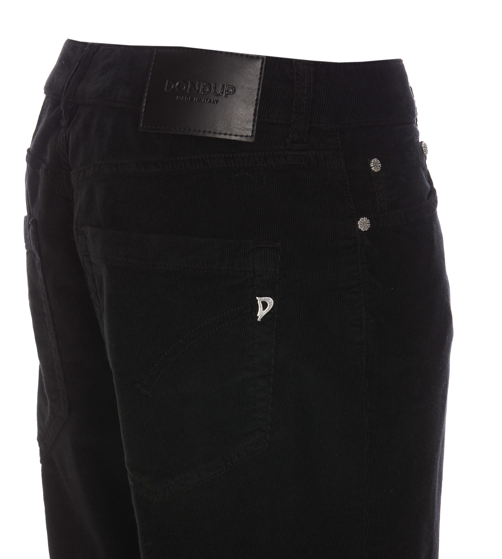 Shop Dondup Mid-rise Cropped Trousers In Black