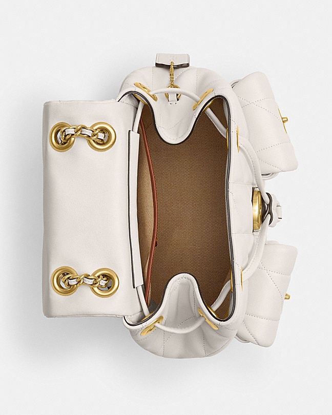 Coach Tabby Logo Backpack In White