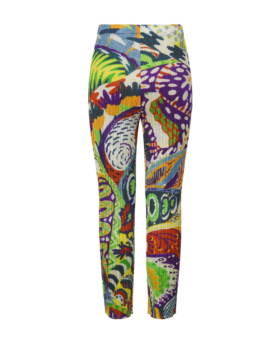 Issey Miyake Snowrunner-print Pleated Tapered Trousers In Multicolor
