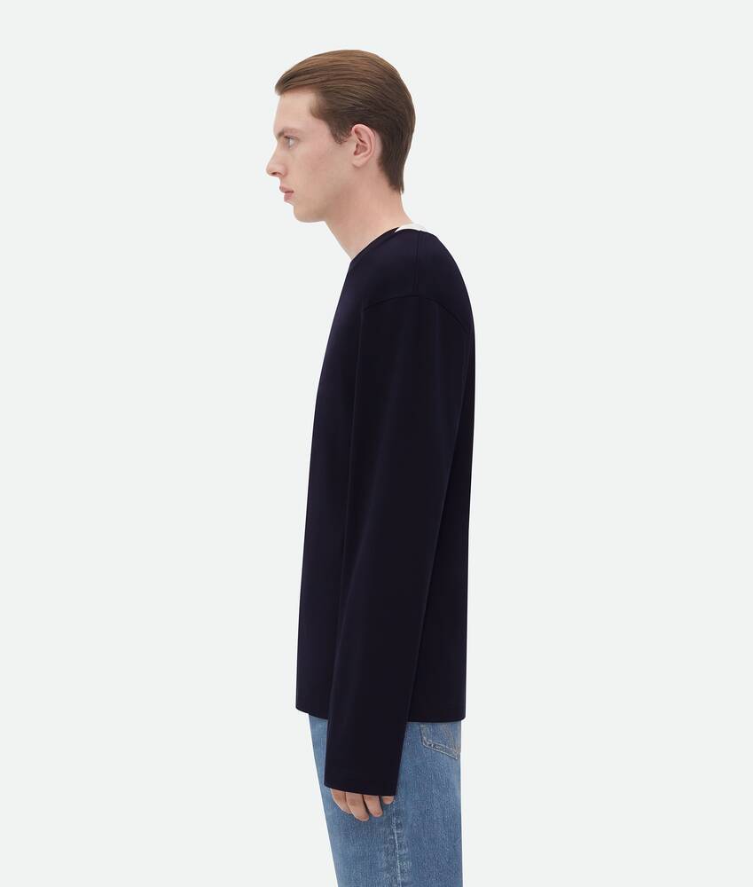 Bottega Veneta T-shirt With Round Neck And Long Sleeves In Black